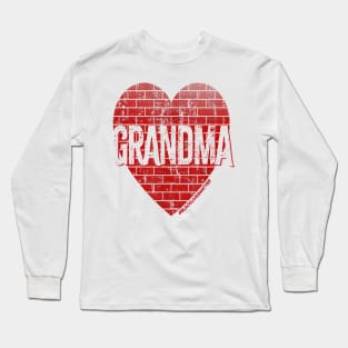 Grandma Red Heart Wall Long Sleeve T-Shirt